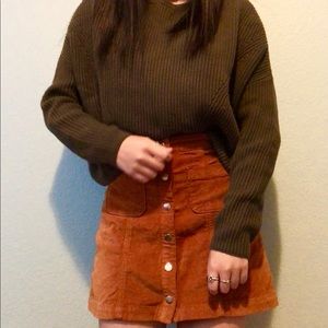 Pacsun LA Hearts Olive Cocoon Knit Cropped Sweater